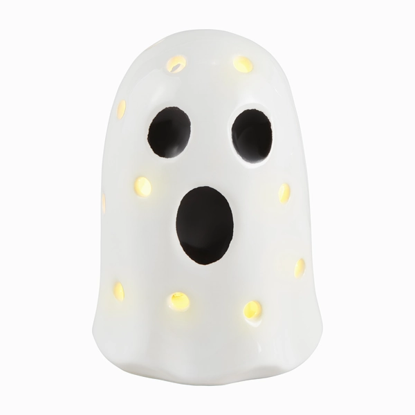 White Ghost Light-Up Sitter Figurine Decorative Mirror,Home Decor Mirror
