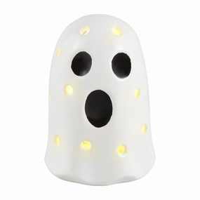 White Ghost Light-Up Sitter Figurine Decorative Mirror,Home Decor Mirror