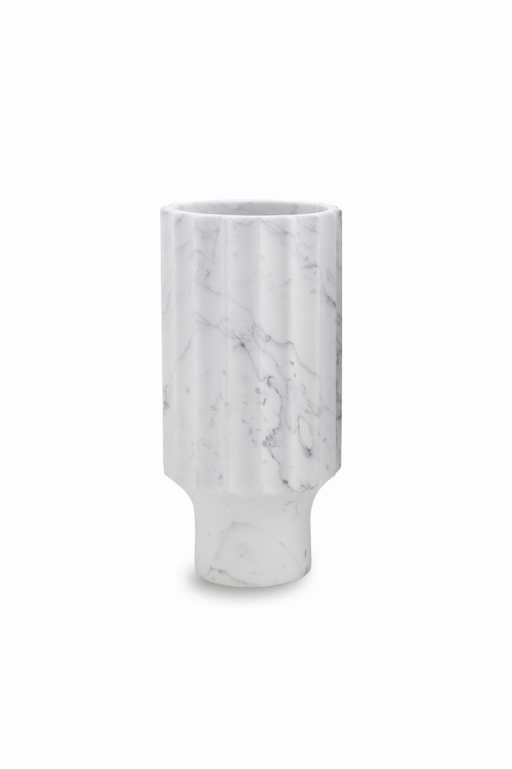 White Marble Fluted Vase (S) | Liang & Eimil Marmo II Vase,Glass Vase