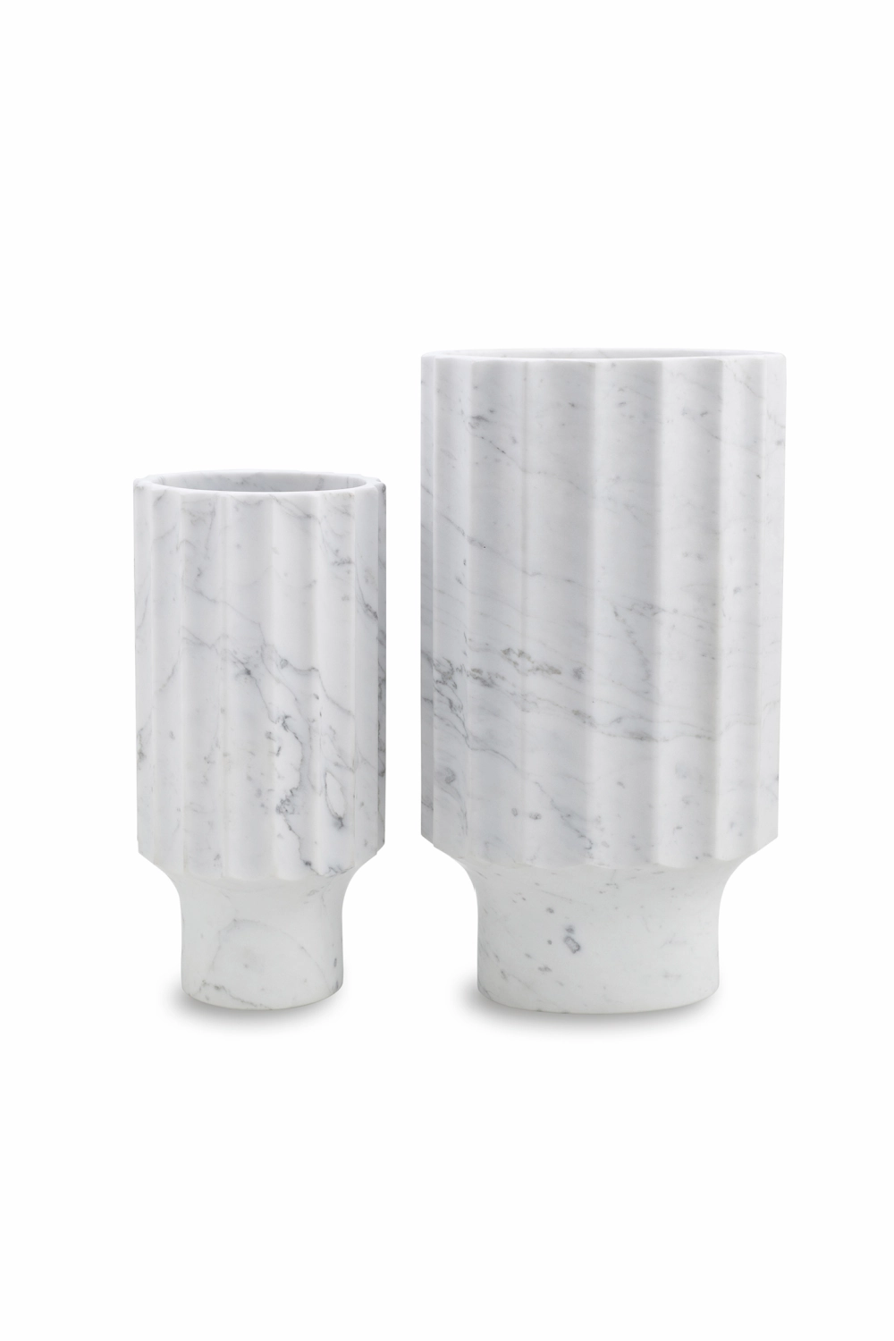 White Marble Fluted Vase (S) | Liang & Eimil Marmo II