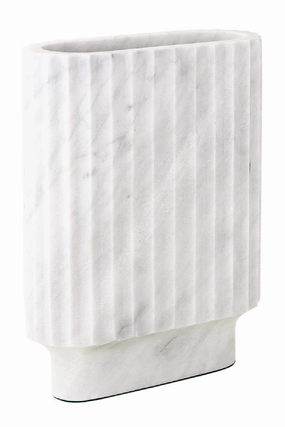 White Marble Ribbed Vase | Liang & Eimil Renzo Vase,Glass Vase