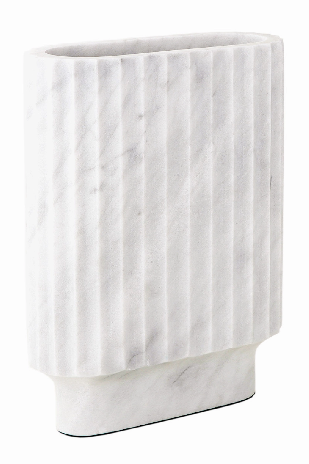 White Marble Ribbed Vase | Liang & Eimil Renzo Vase,Glass Vase