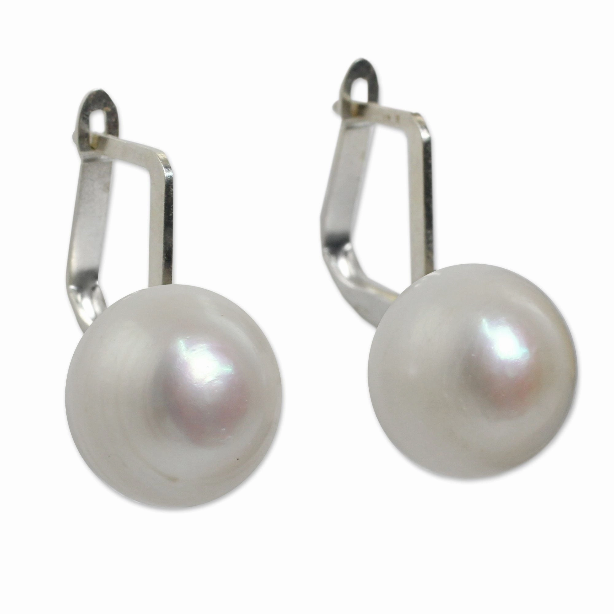 White Pearl Drop Earrings