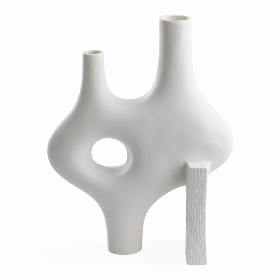 White Porcelain Abstract Vase XL | Jonathan Adler Paradox