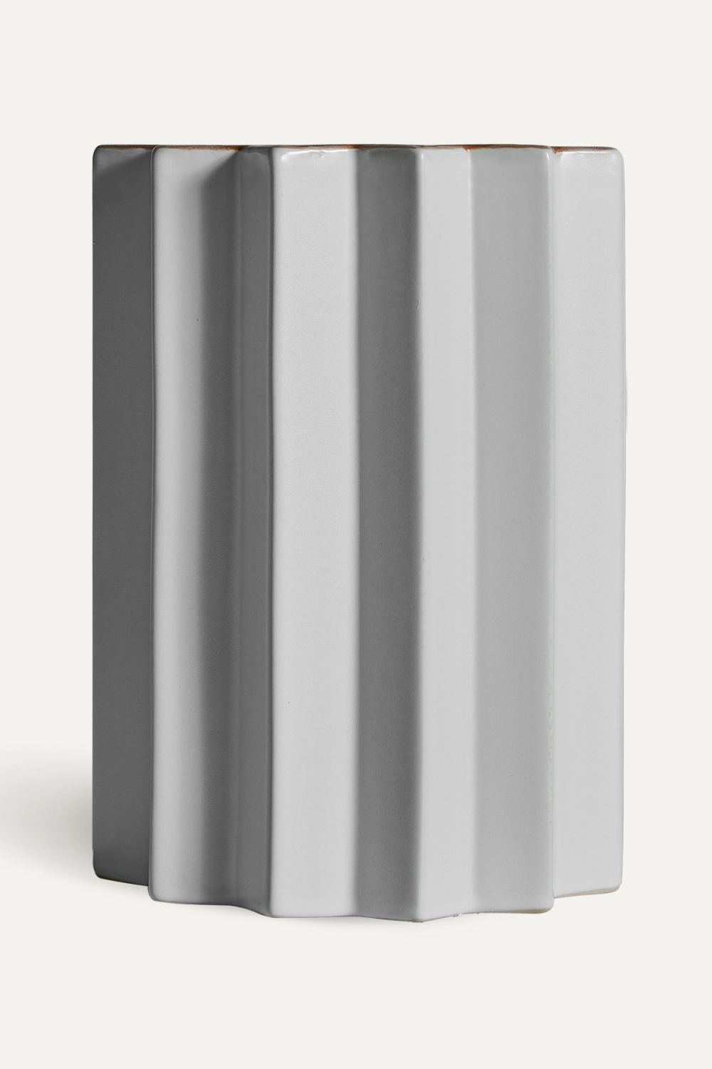 White Stone Fluted Vase | Vical Home Pliss Vase,Glass Vase