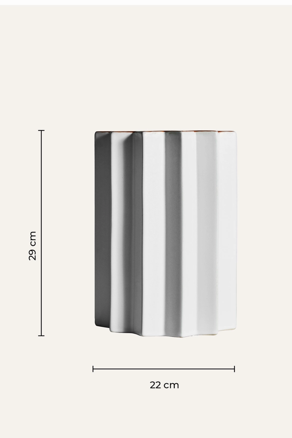 White Stone Fluted Vase | Vical Home Pliss