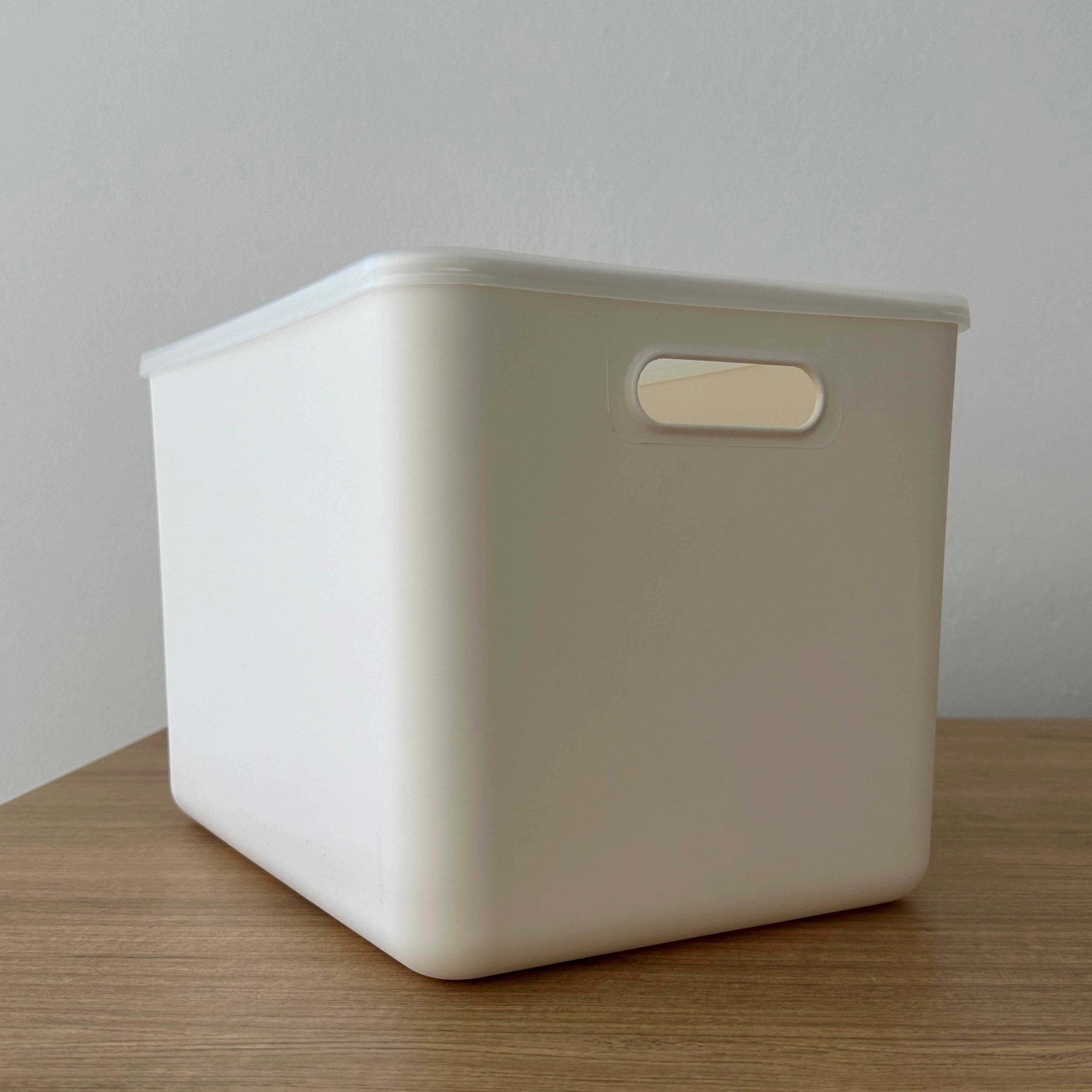 White Storage Container with Plastic Lid - 12 Pack