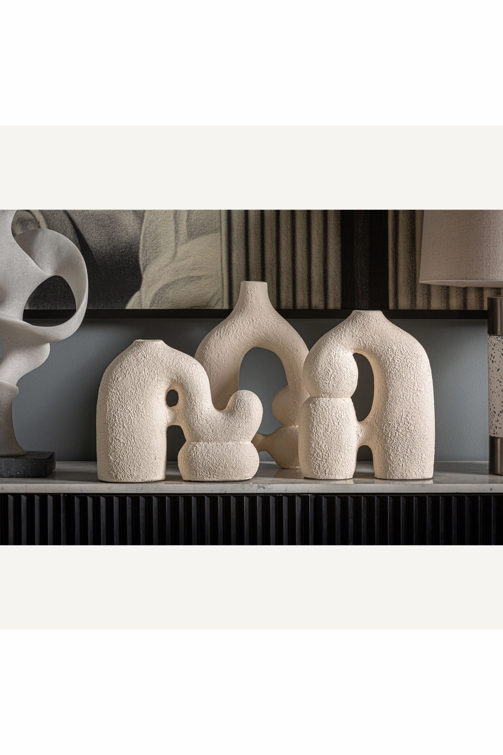 White Terracotta Organic Vase | Vical Home Turiff