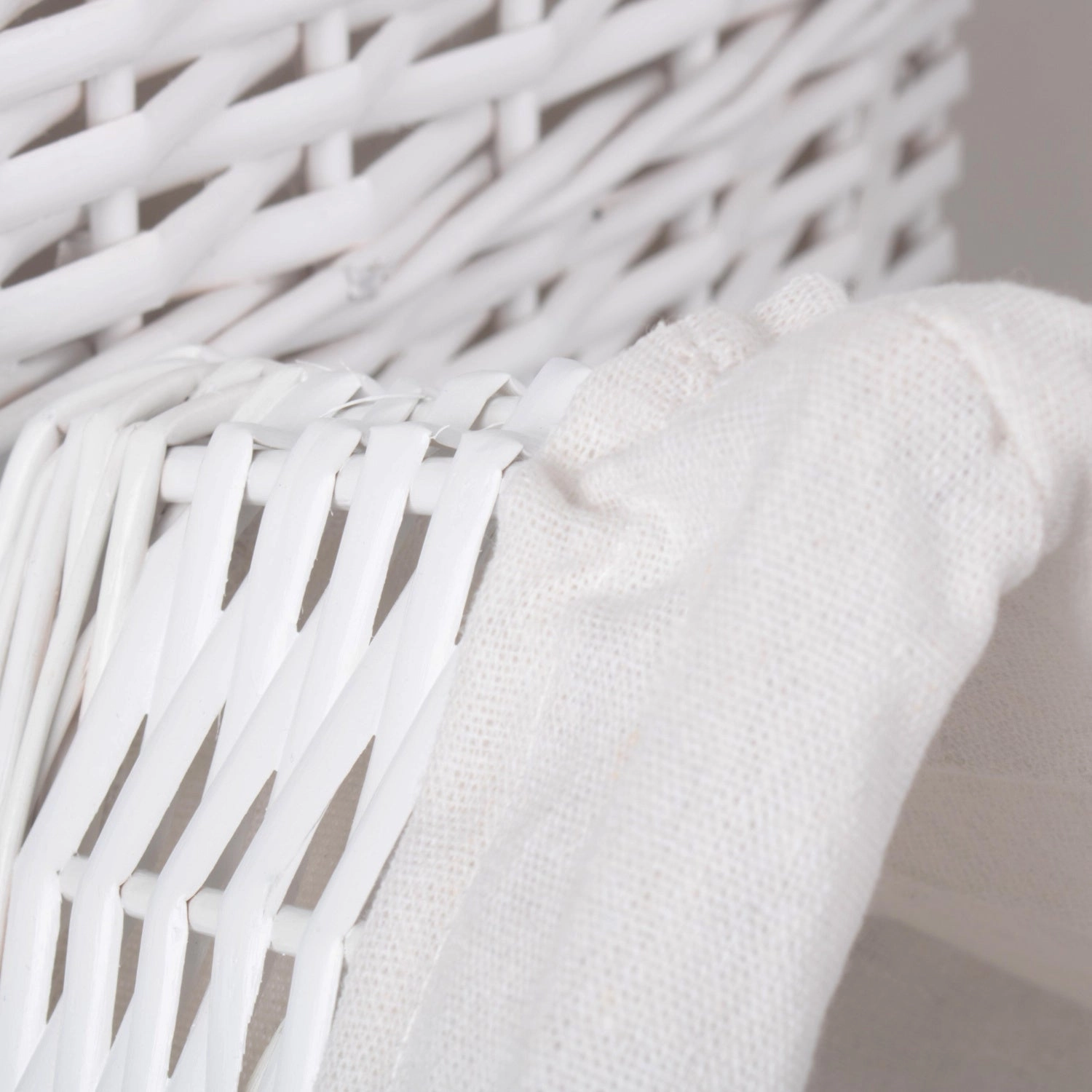 White Wicker Bathroom Linen Laundry Set 5