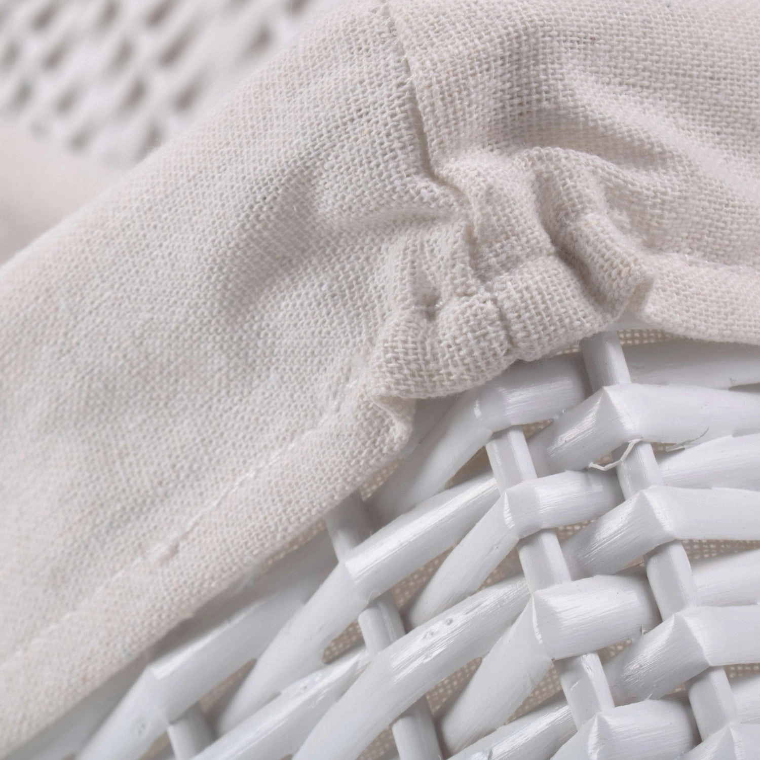 White Wicker Bathroom Linen Laundry Set 5