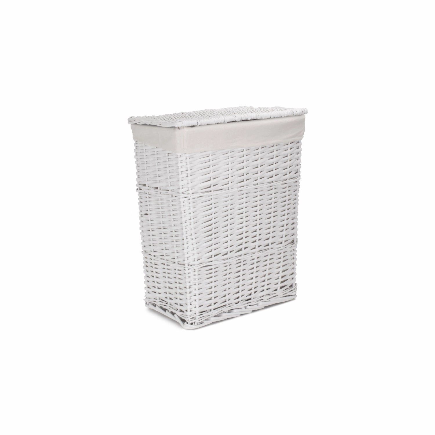 White Wicker Laundry Hamper Basket - Small laundry organizer,dirty clothes basket,plastic laundry basket