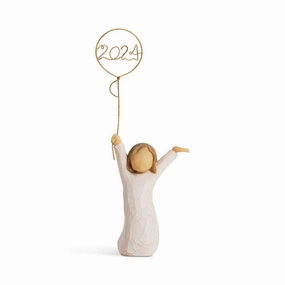 Willow Tree Here's to You 2024 Girl With Balloon Figurine, 6" Decorative Mirror,Home Decor Mirror