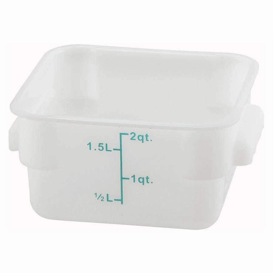 Winco 2 Qt Food Storage Container, White - PESC-2 Figurines,Home Decor Statues