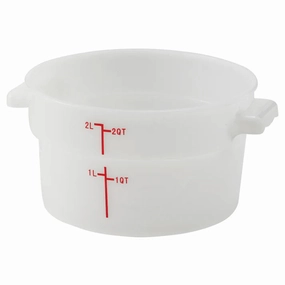 Winco 2 Qt Round Food Storage Container, White - PPRC-2W Figurines,Home Decor Statues