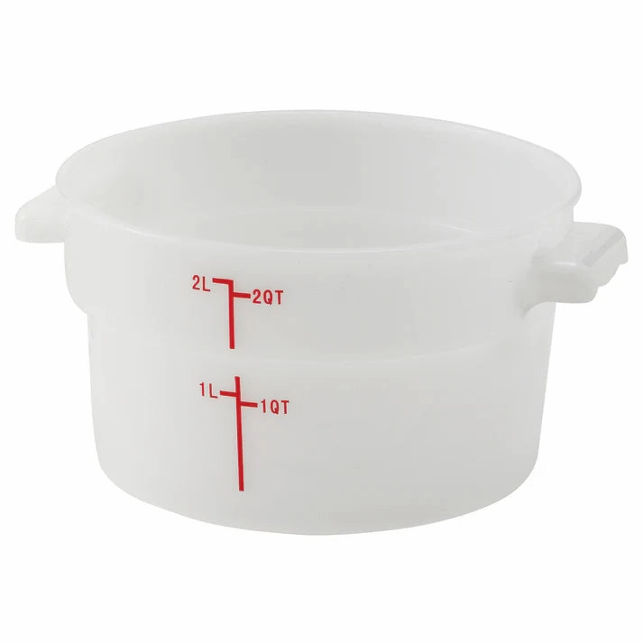 Winco 2 Qt Round Food Storage Container, White - PPRC-2W Figurines,Home Decor Statues