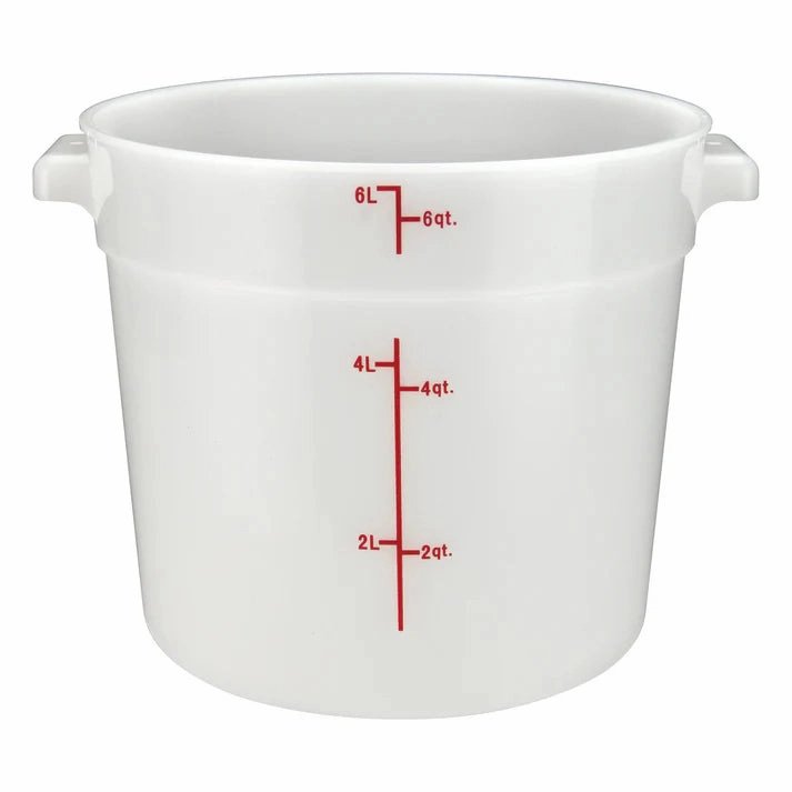 Winco 6 Qt Round Food Storage Container, White - PPRC-6W Figurines,Home Decor Statues