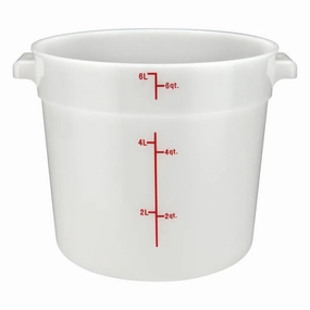 Winco 6 Qt Round Food Storage Container, White - PPRC-6W Figurines,Home Decor Statues