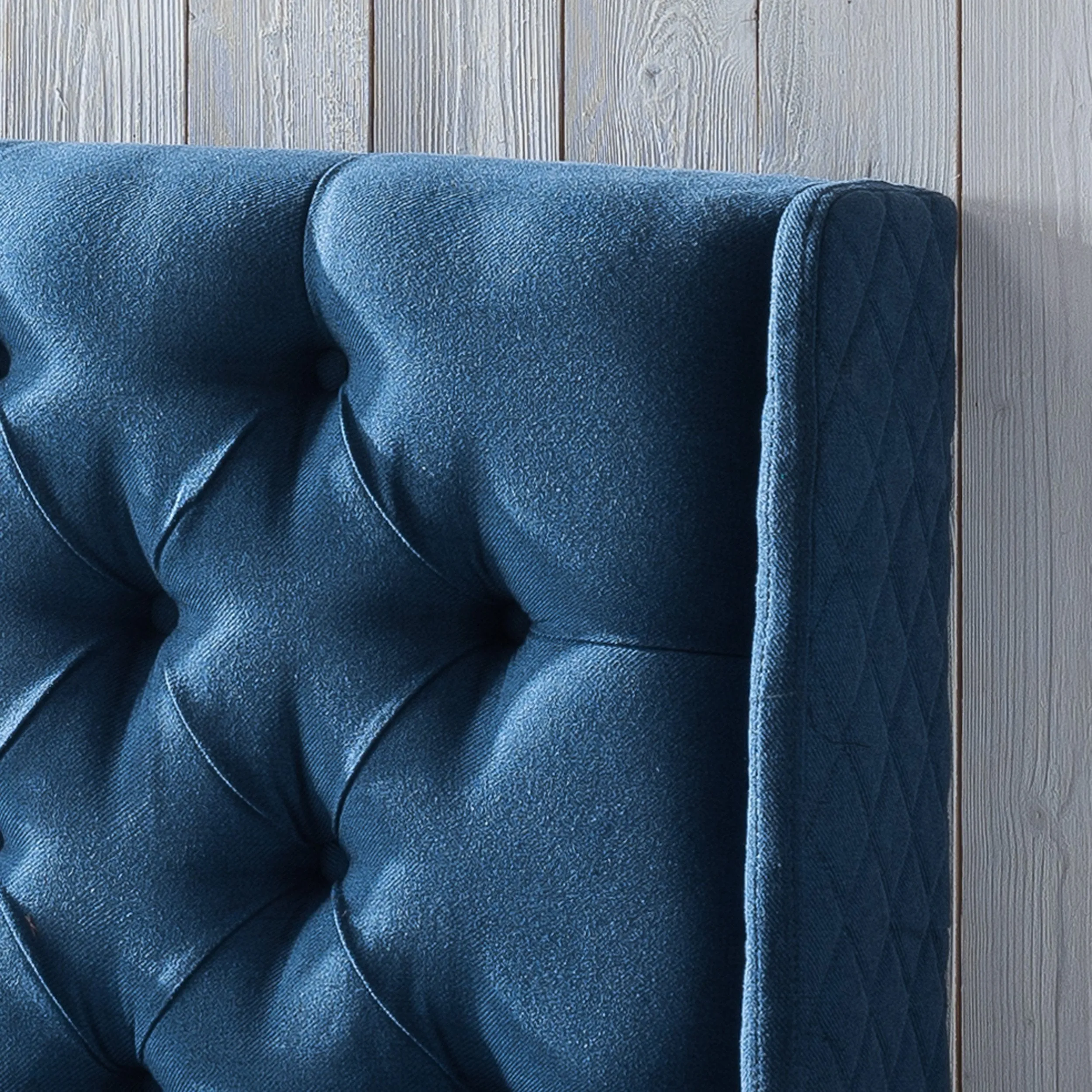 Winged King/ Cal King Tufted Fabric Headboard - NH868003