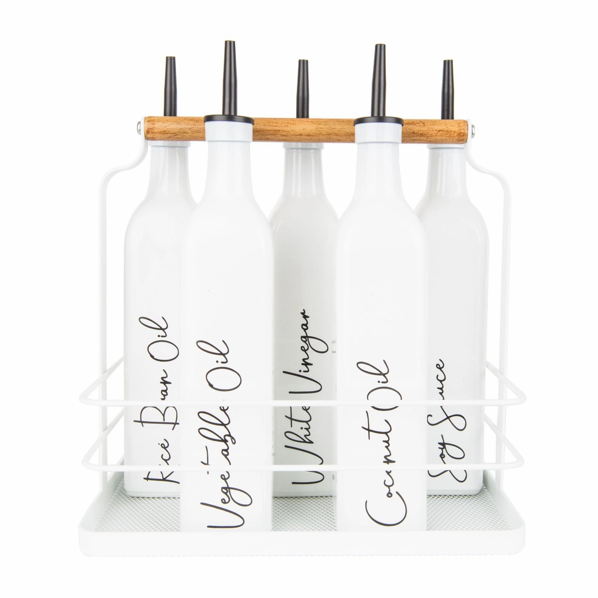 Wire & Bamboo Cruet Holder