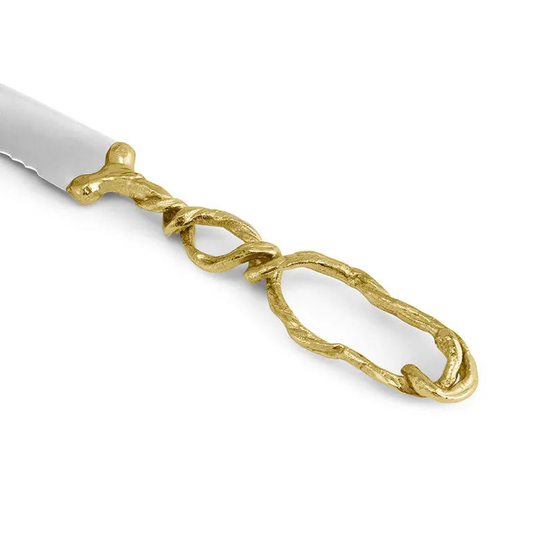 Wisteria Gold Bread Knife L37cm, Gold