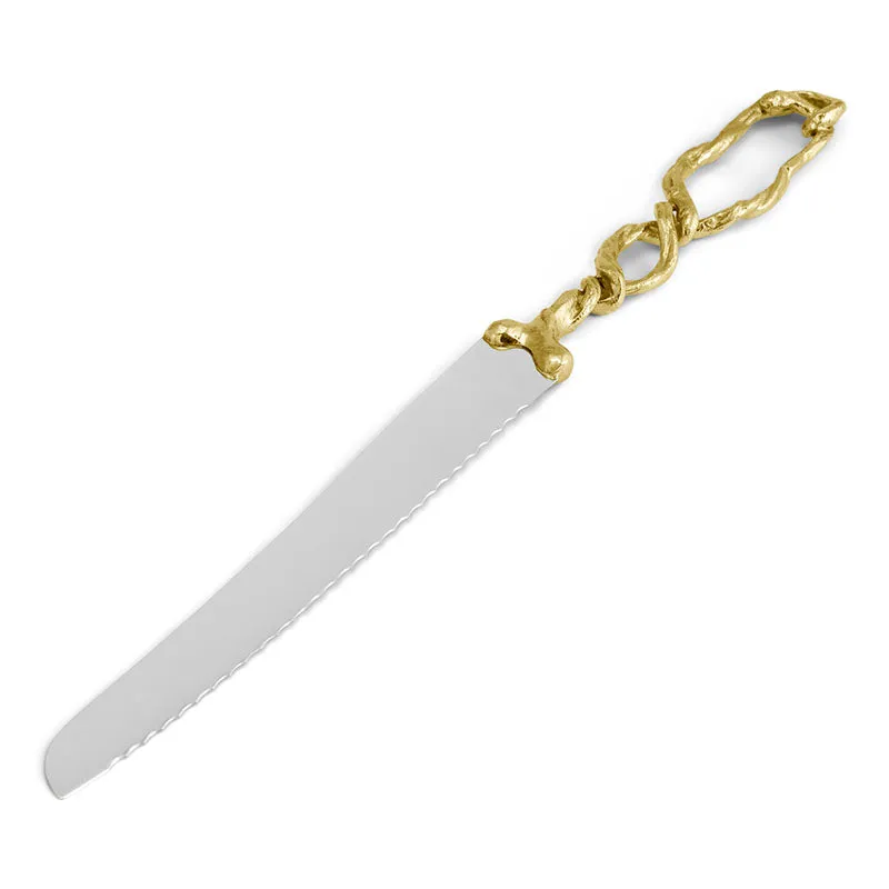 Wisteria Gold Bread Knife L37cm, Gold