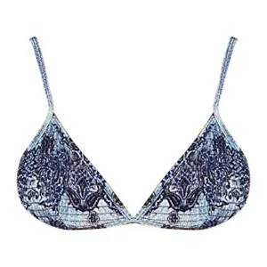 Women Open Eyes Ruched Bikini Top In Blue
