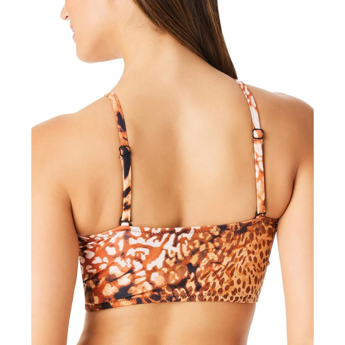 Womens Cheetah Bandeau Bikini Swim top