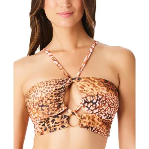 Womens Cheetah Bandeau Bikini Swim top