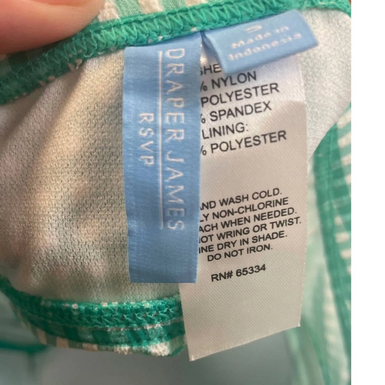 Women's Detachable Straps Gingham Swim Top In Green
