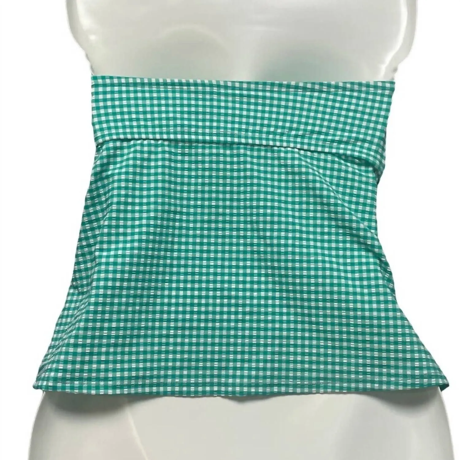 Women's Detachable Straps Gingham Swim Top In Green
