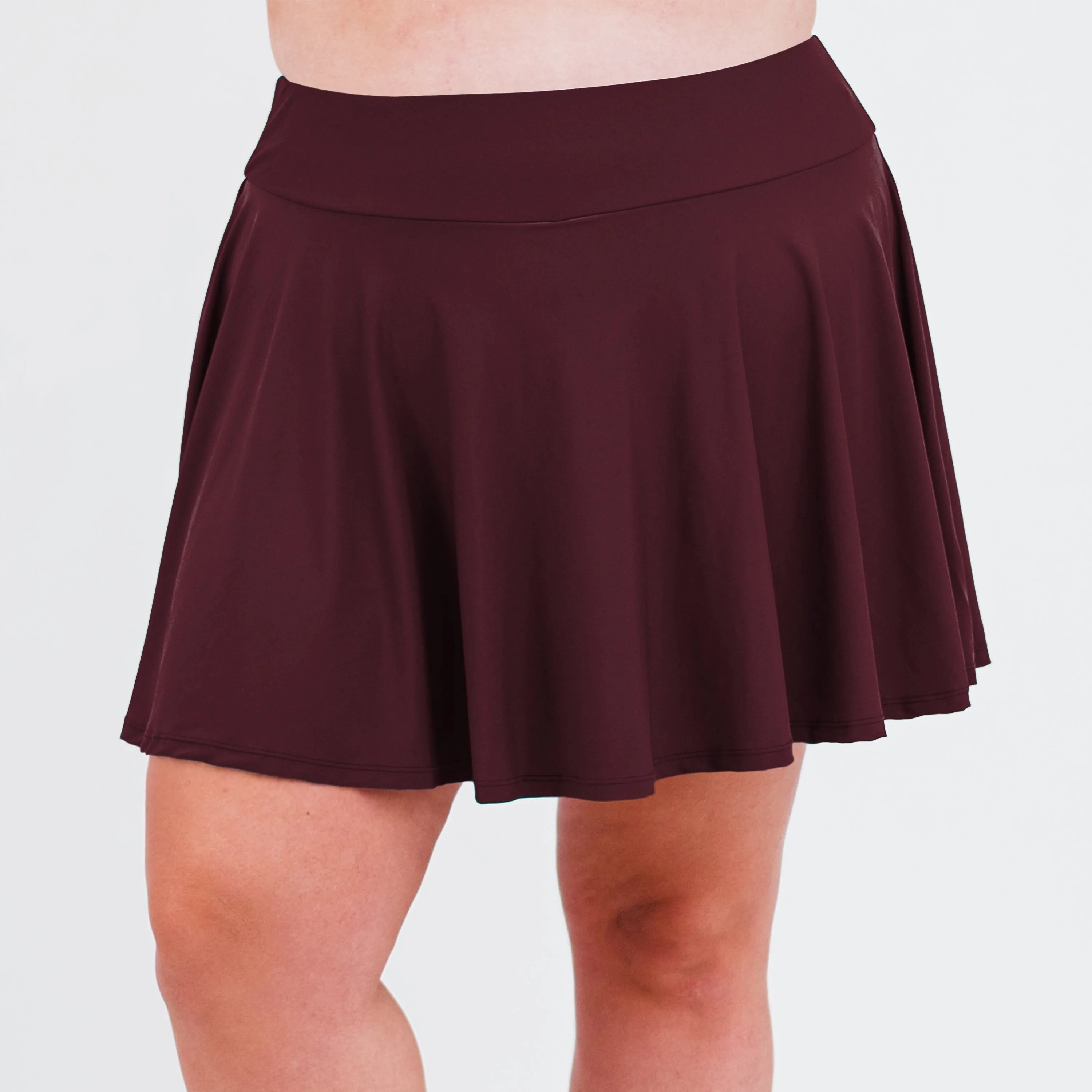 Women's High Waisted Flowy Swim Skirt With Shorts