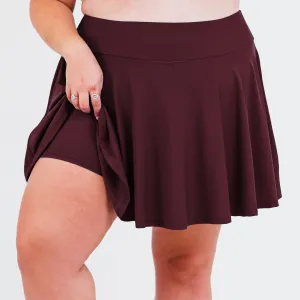 Women's High Waisted Flowy Swim Skirt With Shorts