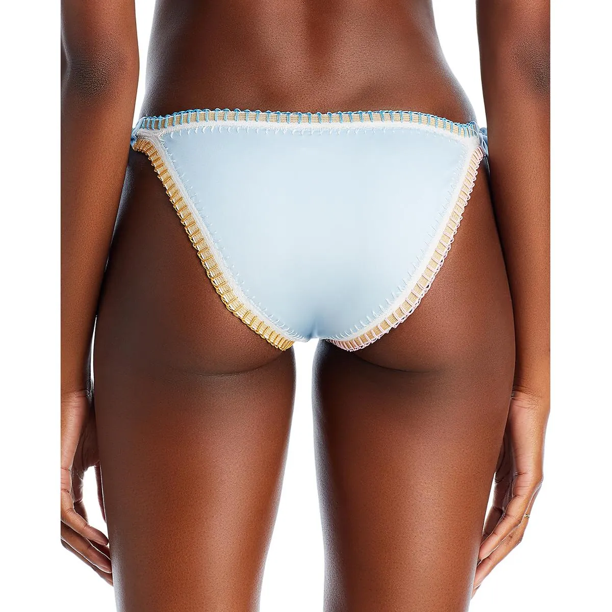 Womens Metallic Crochet Trim Swim Bottom Separates