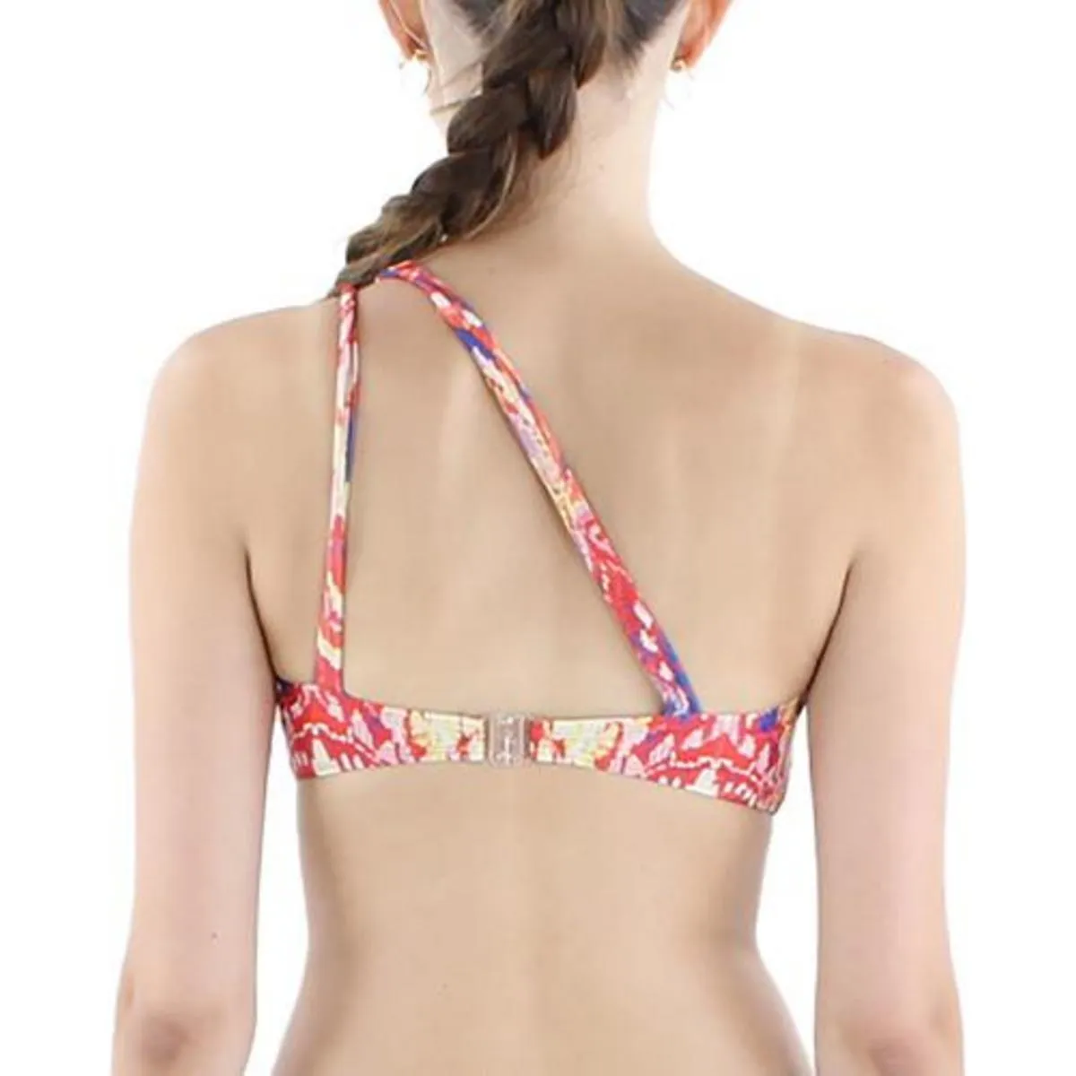 Womens Printed One Shoulder Bikini Swim top