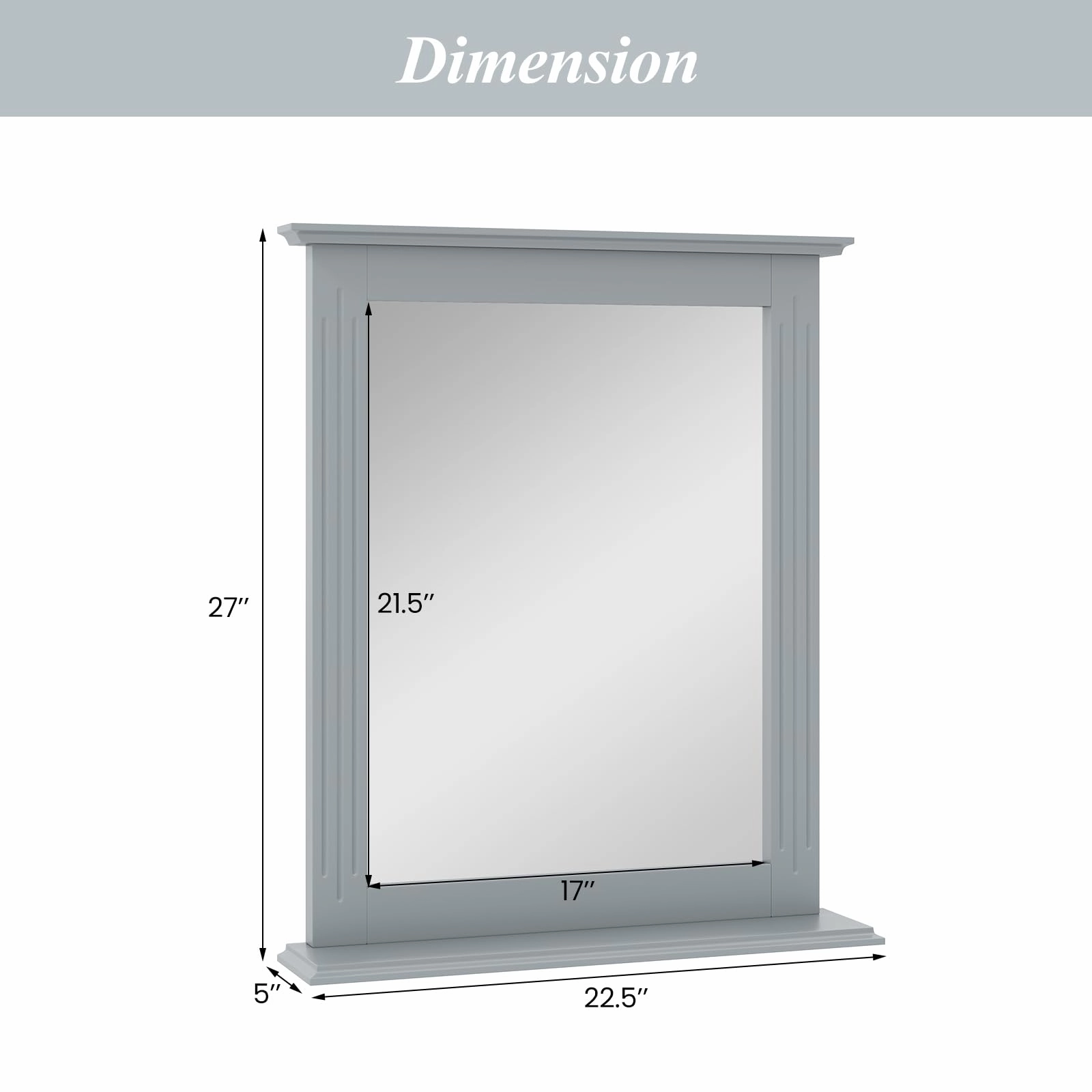 Wooden Frame Modern Rectangular Hanging Vanity Makeup Mirrors for Washroom