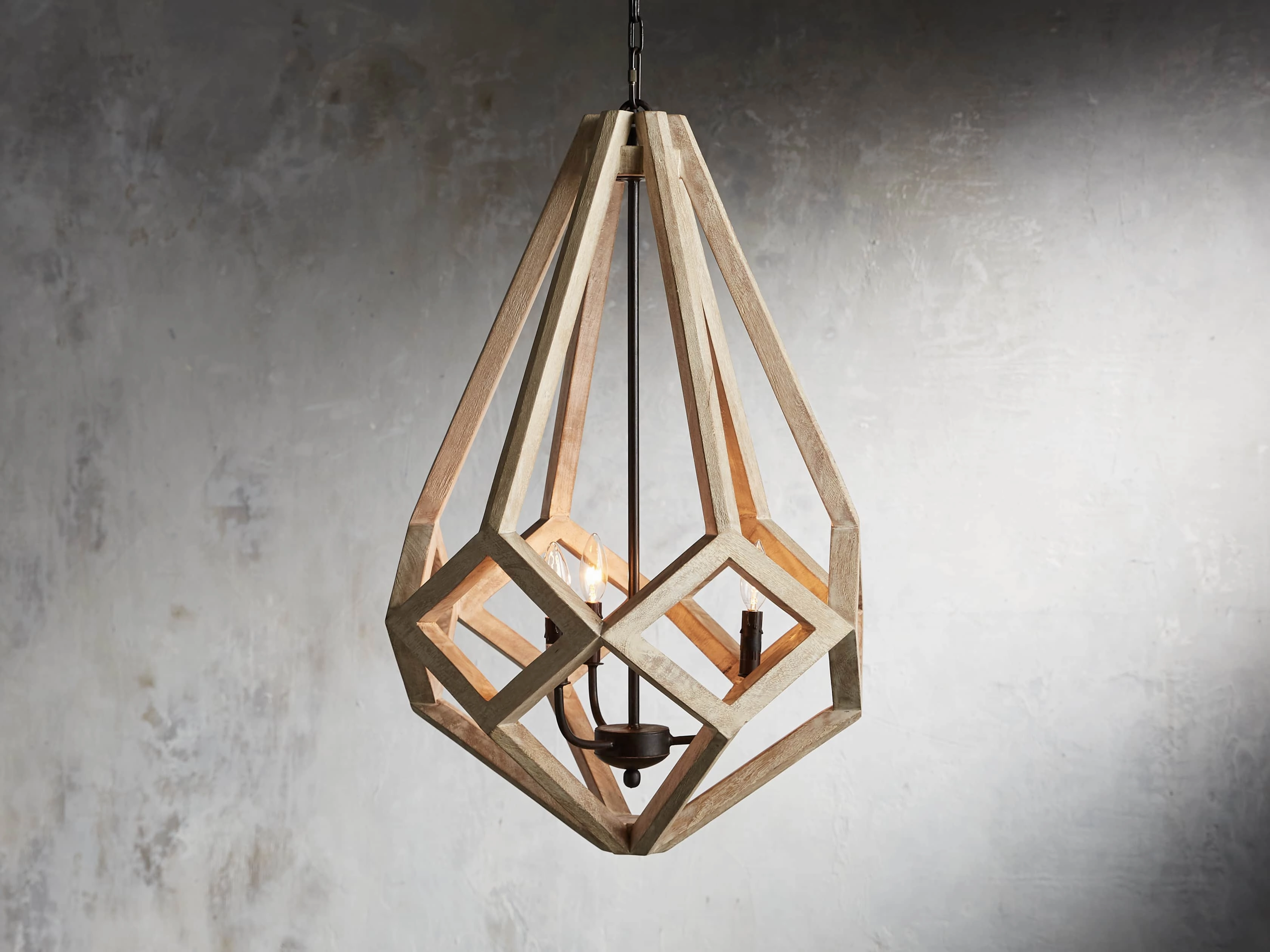 Wooden Prism Chandelier in Natural Lighting,home lighting fixtures
