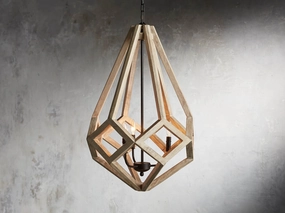 Wooden Prism Chandelier in Natural Lighting,home lighting fixtures