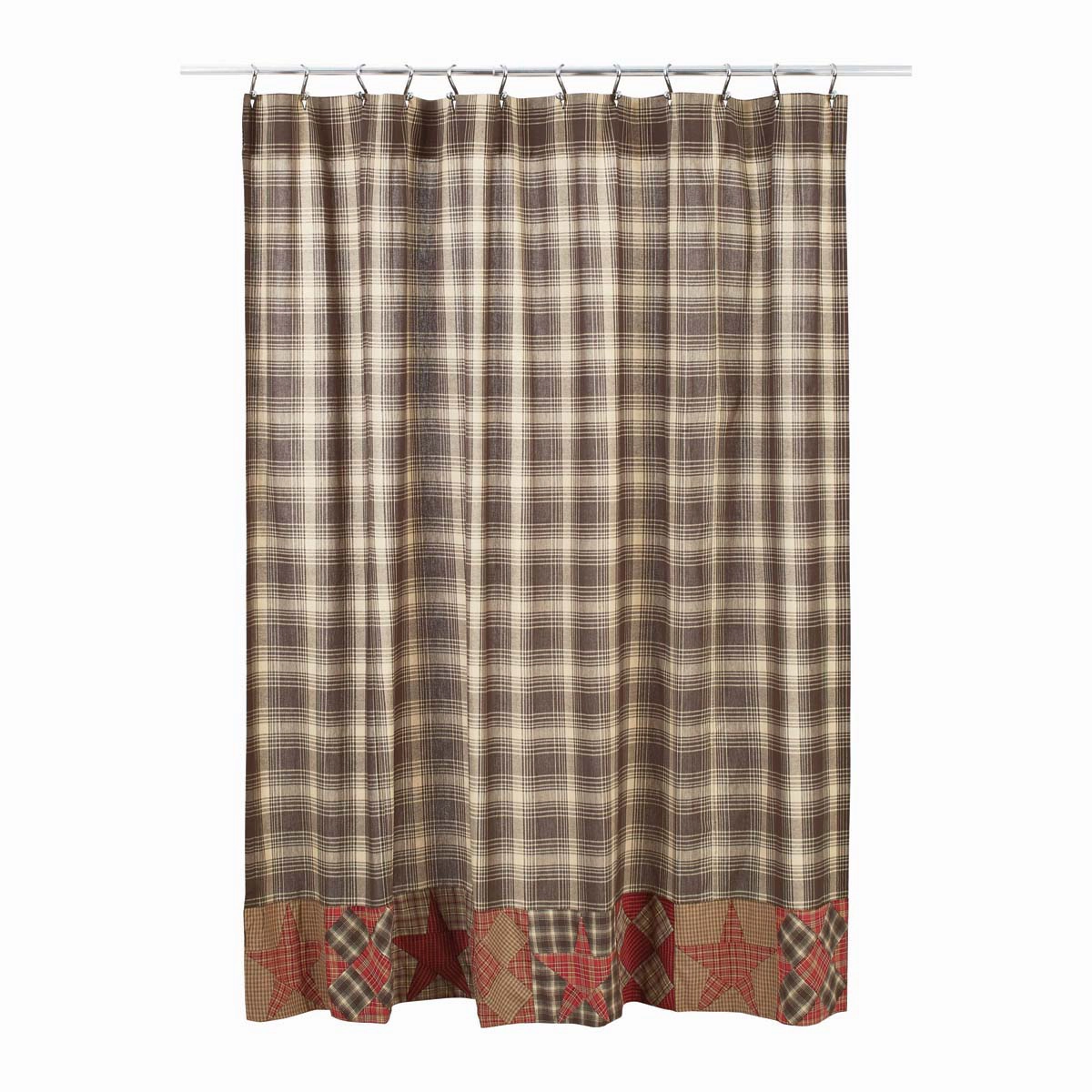 Woodland Brown Star Shower Curtain