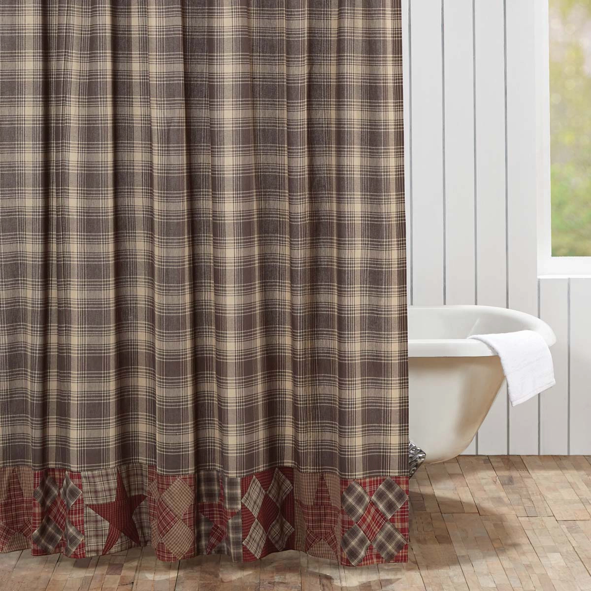 Woodland Brown Star Shower Curtain