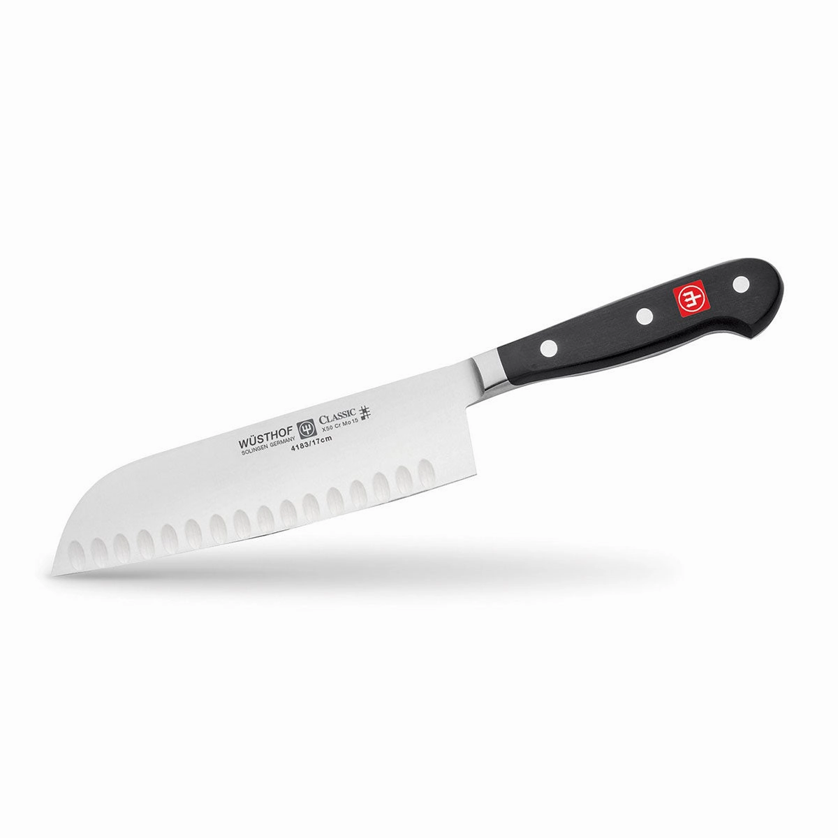 Wsthof 4183-7 Trident Classic Santoku Knife w/ Hollow Edge, 7"