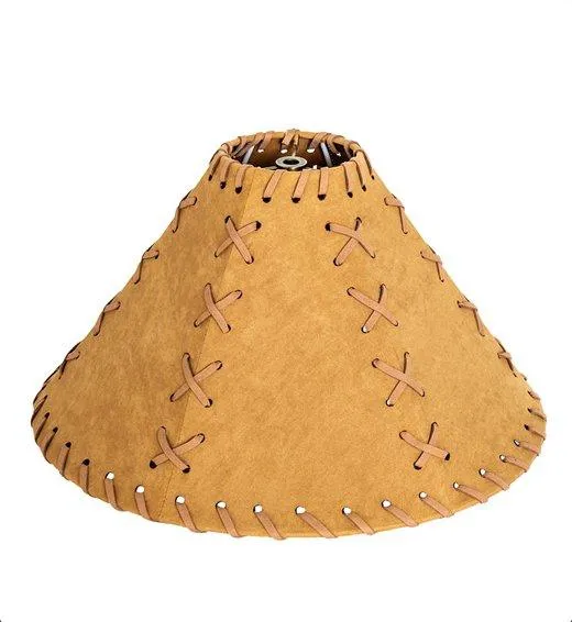 X-Cross Tan Faux Leather Lamp Shade 15"