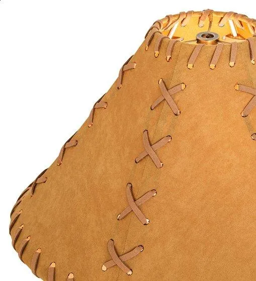 X-Cross Tan Faux Leather Lamp Shade 15"