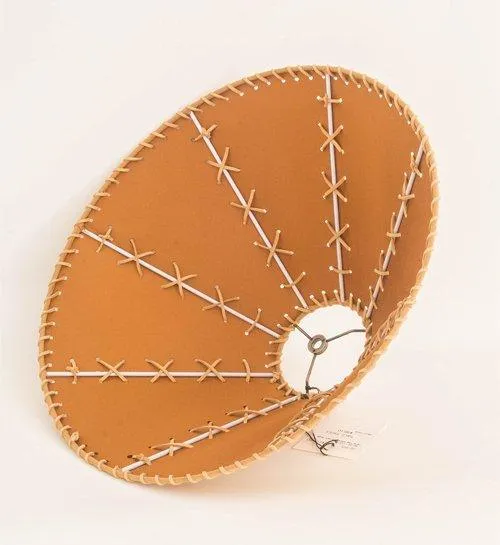 X-Cross Tan Faux Leather Lamp Shade 18"
