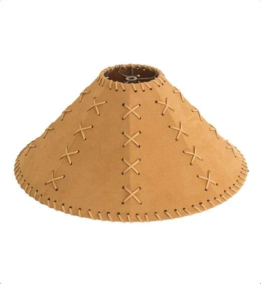 X-Cross Tan Faux Leather Lamp Shade 18"