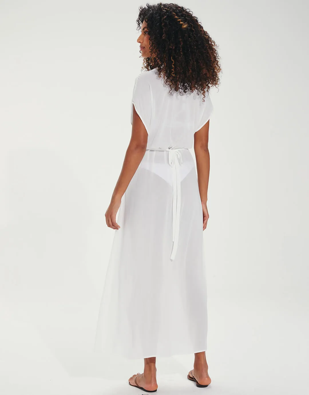 Yara Detail Long Cover Up - Off White