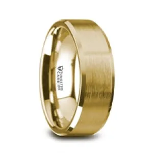 Yellow Tungsten Mens Wedding Band