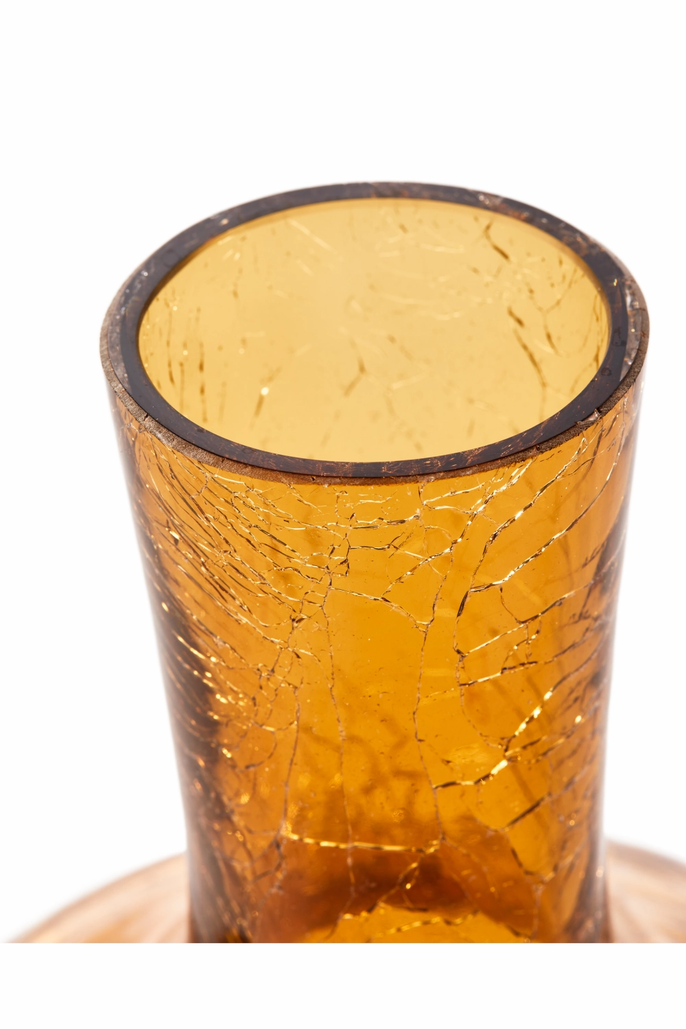 Yellow Crackled Glass Vase | Pols Potten Ball Body