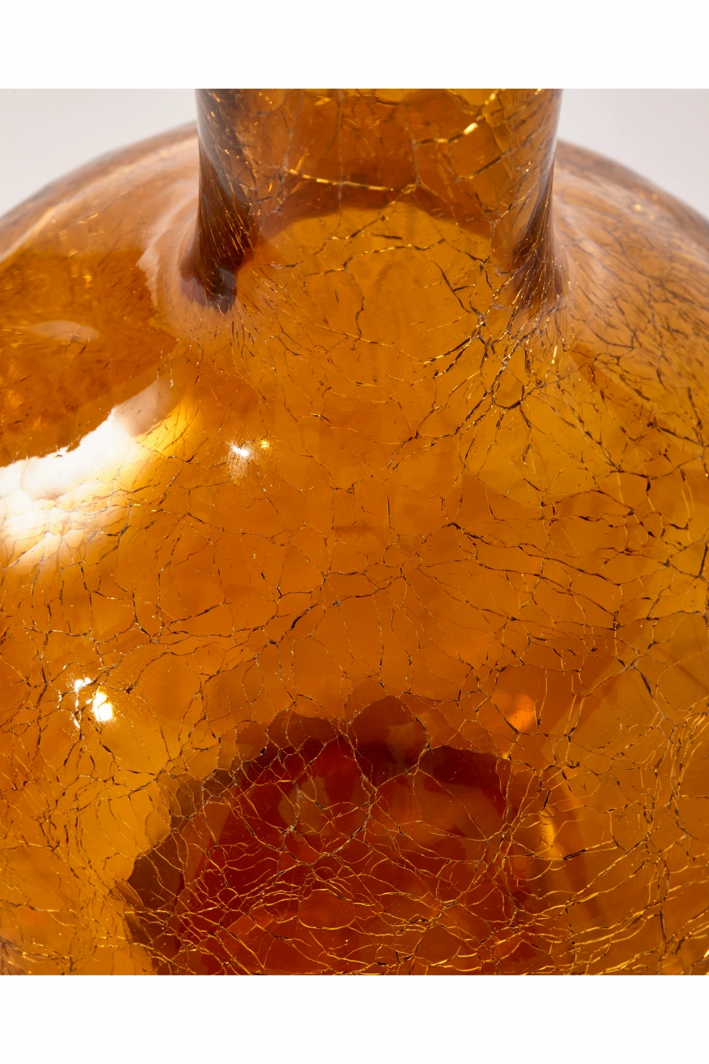 Yellow Crackled Glass Vase | Pols Potten Ball Body