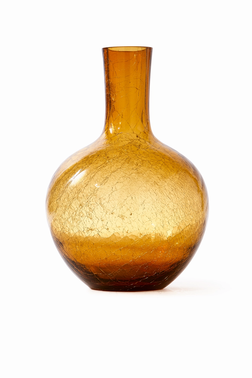 Yellow Crackled Glass Vase | Pols Potten Ball Body