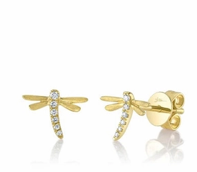 Yellow Gold Diamond Earrings